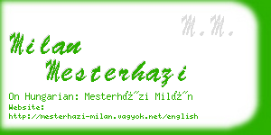 milan mesterhazi business card